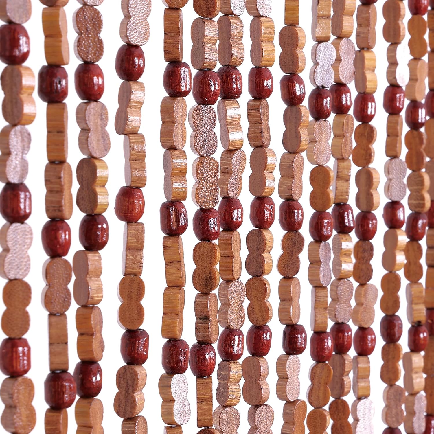 BECHAEO Handmade Beaded Door Curtain Decorations for Doorway Boho Hanging Door Bead Curtain for Hallway Closet Bedroom Living Room Divider Hippie Aesthetic Room Decor, 35.5 x 75 Inches Brown