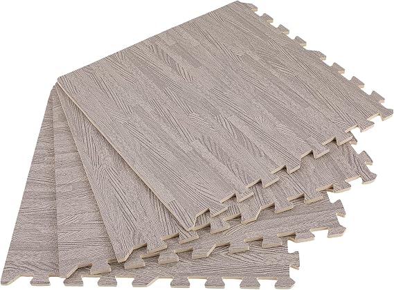 Puzzle Piece Floor Mat, 25 pcs Thick Basement Flooring over Concrete, 24" * 24" Interlocking Foam Tile, for Home, Gym, Basement, Game Room, Exhibition Hall, Attic, Balcony, Study, Office, Hotel