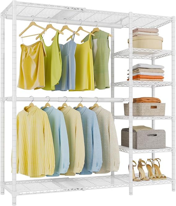 VIPEK X2 Expandable Clothes Rack Portable Closet Organizer System White