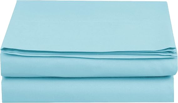 Elegant Comfort Premium Hotel Quality 1-Piece Flat Sheet, Luxury and Softest 1500 Premium Hotel Quality Microfiber Bedding Flat Sheet, Wrinkle-Free, Stain-Resistant, Twin/Twin XL, Aqua