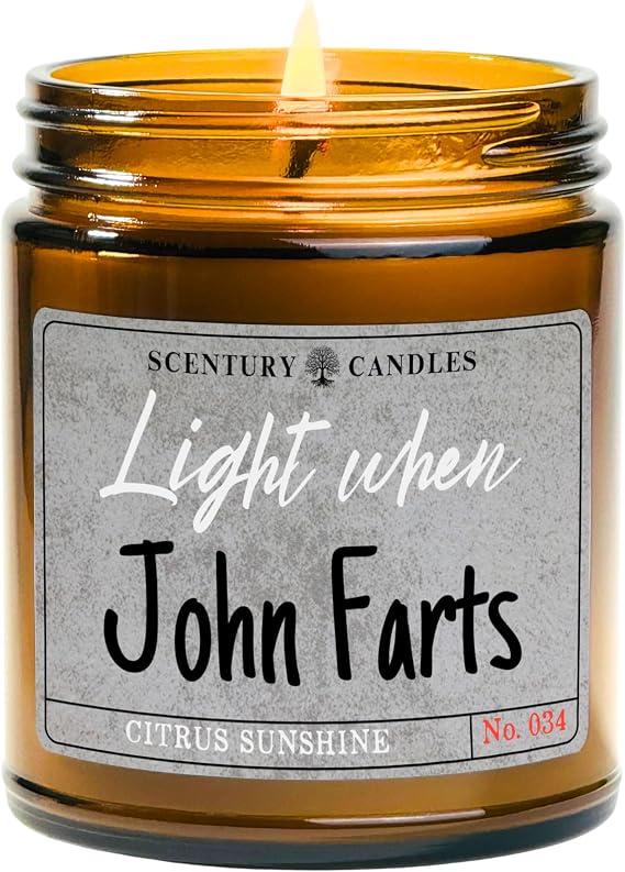 Personalized Light When Farts Candle, Many Scents to Choose from, Add Your Name, 9 Ounce Soy Candle, Handmade in The USA