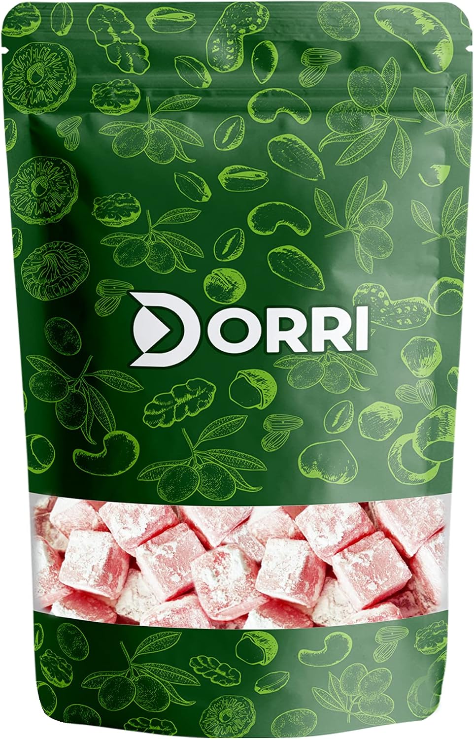 Dorri - Turkish Delight Rose 500g | Handmade, Premium Quality Lokum, Party Snack, Turkish Delight Gift, Gluten Free (Available from 100g to 5kg)