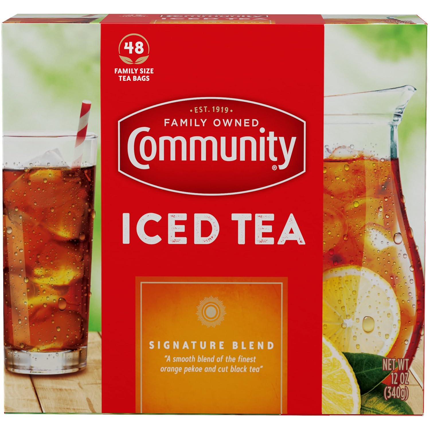 Community Coffee Signature Iced Tea, 48 Family Size Tea Bags, 48 Count Box Pack Of 1