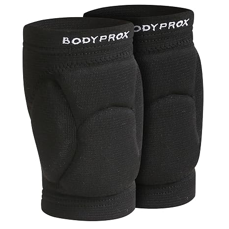 Bodyprox 1 Pair of Unisex Youth Volleyball Knee Pads black