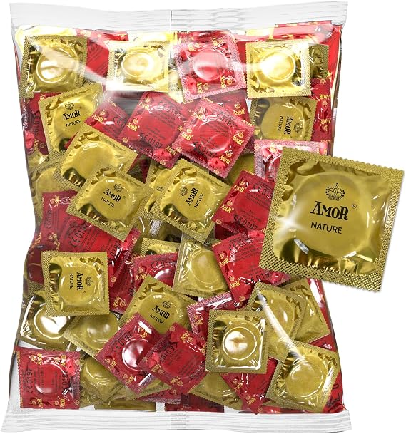 AMOR Nature Premium Condoms, Perfect Positioning and Suitable Size for Everyone - Ø 53 mm, Transparent, Pack of 1000