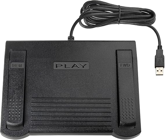ECS USB Transcription Foot Pedal, Case Catalyst, Audio File Controller