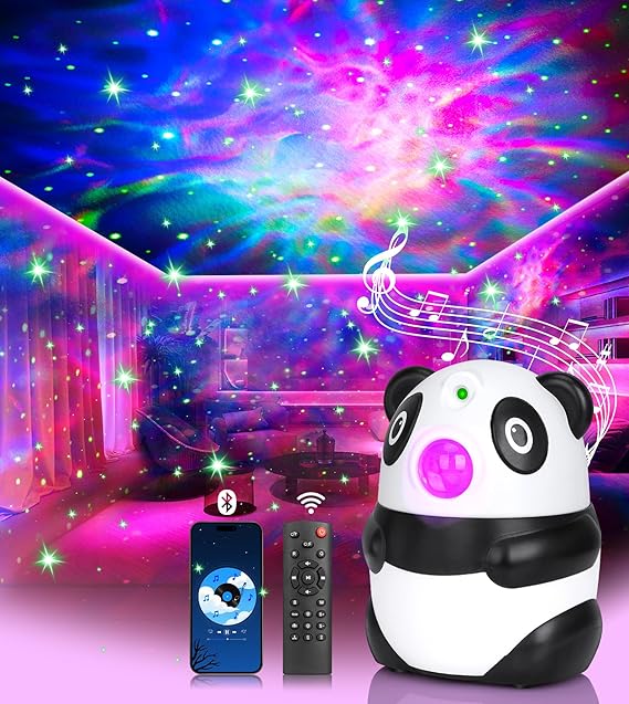 Galaxy Projector, Panda Star Projector with 15 Colors+White Noise Machine+Bluetooth Speaker+Remote, Galaxy Light Gifts for Girls Women Christmas Gifts, Night Light Projector for Bedroom,Gaming Room [Energy Class E]