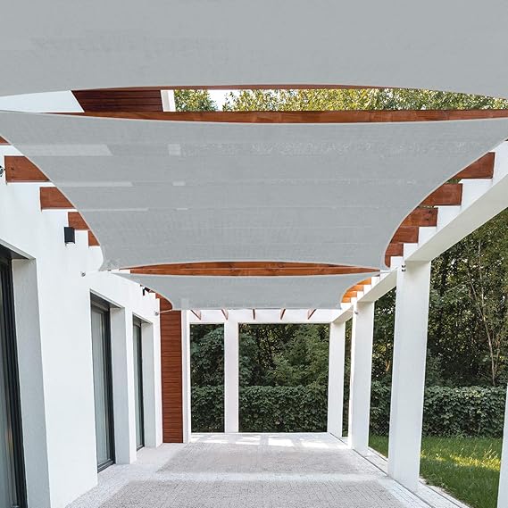Patio Paradise 10' x 10' Sun Shade Sail Rectangle Canopy Patio Cover Sunlight Block Awning Heavy Duty Commercial Grade for Backyard Lawn Garden Outdoor Activities, Gray