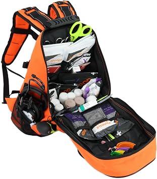 Lightning X First Responder EMT/EMS Backpack Stocked First Aid Supplies Kit B Fluorescent Orange