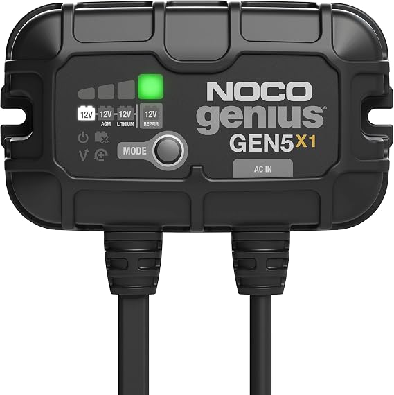 NOCO GEN5X1 12V 5A 1-Bank OnBoard Marine Battery Charger & Maintainer | Charges 1 Battery at Once, IP68 Waterproof, Overcharge Protection, Temperature Compensation, For Lead-Acid & Lithium