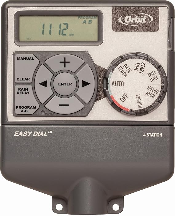 Orbit Easy Dial 4-Station Irrigation Controller, Indoor, Grey - 28964