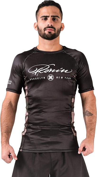 Ronin Signature Compression Shirt Short Sleeve Snug Fit Rash Guard for Men