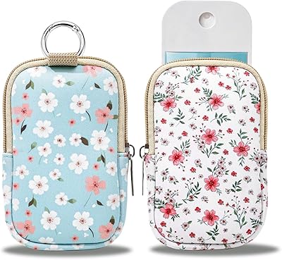 COOKOOKY 2 Pack Hand Sanitizer Spray Case Compatible with Touchland, Hand Sanitizer Holder, Mini Zippered Pouch, Small Makeup Bag for Women Friends Girls Gifts Idea