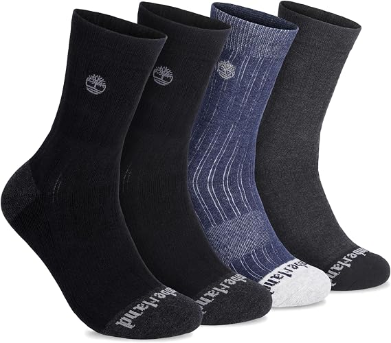 Timberland Men's Socks for Sports, Crew Socks, Sorbtek Moisture Control, Arch Support, Padded Cushion, Drop Needle Stitching