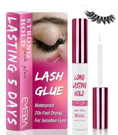 EMEDA 5 Day Strong Hold Lash Glue, Hypoallergenic Waterproof Eyelash Adhesi