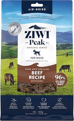 ZIWI Peak Air-Dried Dog Food Beef - All Natural, High Protein, Grain Free, Limited Ingredient w Superfoods 16oz