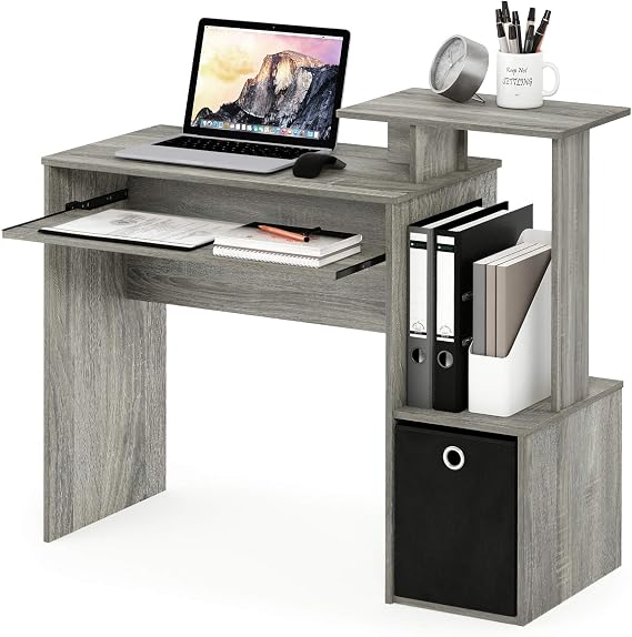 Furinno Econ Multipurpose Home Office Computer Writing Desk, French Oak Grey
