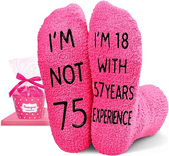 HAPPYPOP Birthday Gift Ideas for Women - Socks for 75 Year Old Elderly, Thoughtful Presents