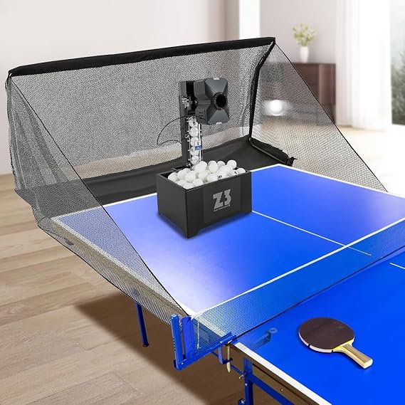 Table Tennis Robot,Automatic Ball Launcher with Net & 100 Balls,Table Tennis Robot, Ping-pong Ball Machine,Professional Tennis Ball Machine,for Training and Coaching