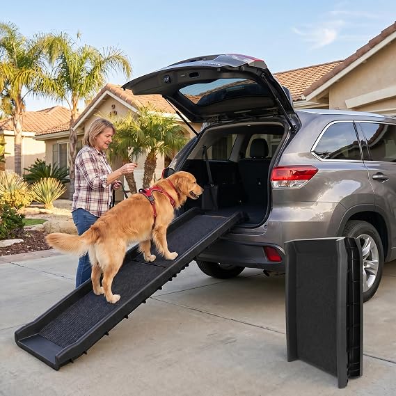 PawStep 61" Portable Folding Pet Ramp, Black, Pack of 1
