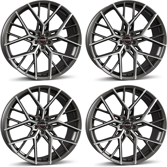 4x Borbet alloy rims BY 8.5x19 ET40 5x114,3 titan polished matt compatible with Mitsubishi ASX Eclipse Lancer Outlander