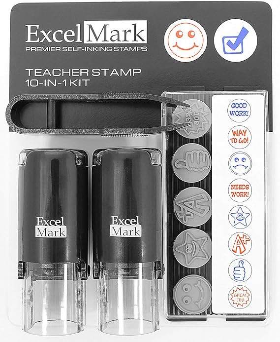 ExcelMark A17 Teacher Self-Inking Rubber Stamp Kit