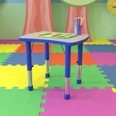EMMA + OLIVER Blue Adjustable Height Activity Table