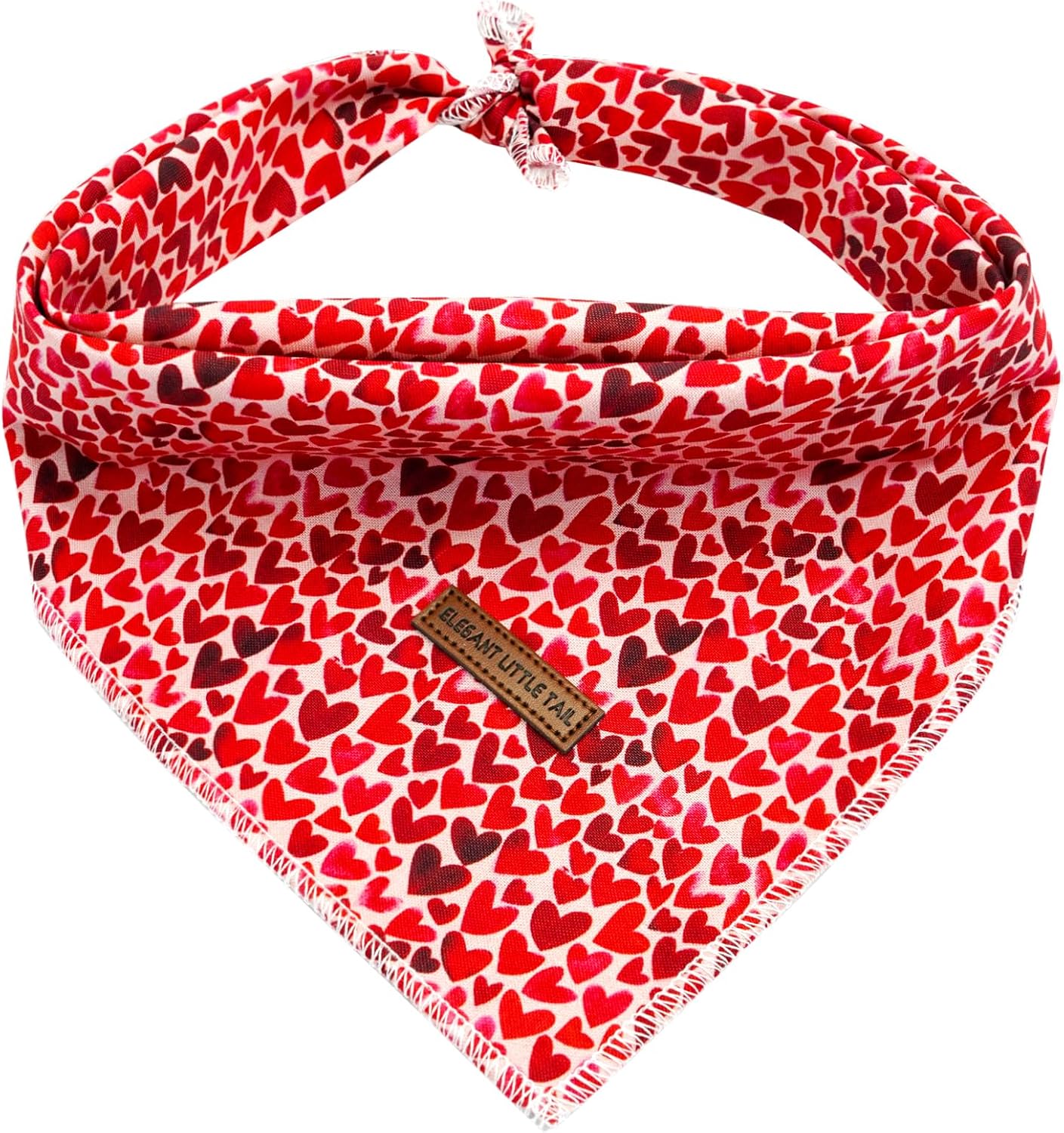 Elegant little tail Valentine's Day Dog Bandana,Heart Dog Bandanas 1PC Washable Soft Dog Scarf Female or Male Square Dog Bib Kerchief Scarf Adjustable Pet Bandana for Medium Large Dogs