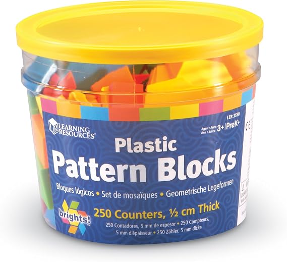 Learning Resources Brights Plastic Pattern Blocks