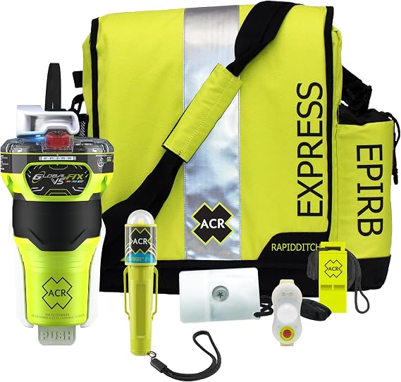 ACR GlobalFix V5 AIS EPIRB Survival Kit with Ditchbag and Signaling Gear The Ultimate Safety Solution for Emergency situations, ensuring Reliable Distress signaling (Model 2338.1).
