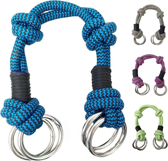 Bitless Bridle Nosepiece Two-Tone Stiff Rope Design, 4 Steel Rings, Knotted for Precision,