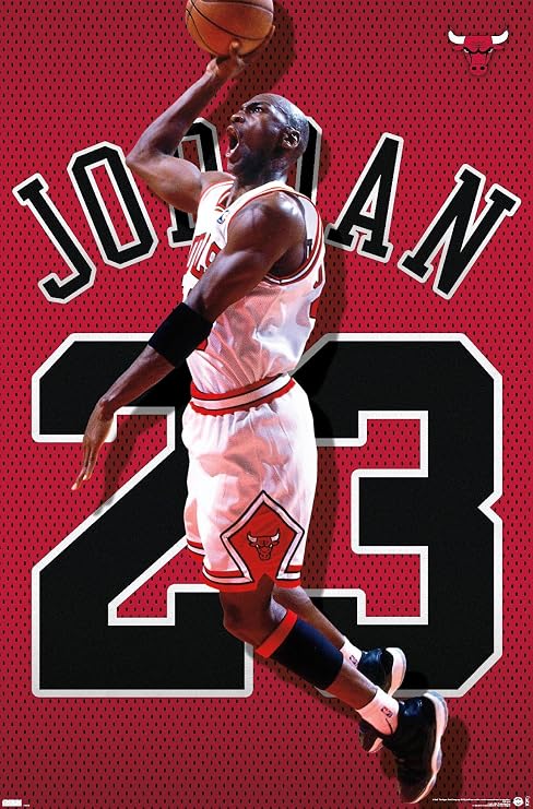 Trends International Michael Jordan - Jersey Wall Poster, 22.375" x 34", Unframed Version