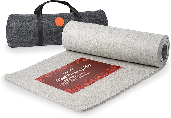 Extra Large Wool Pressing Mat 22" x 60" with Carrying Case 100% New Zealand Wool Ironing Pad for Quilting, Sewing & Embroidery Heat Retaining & Double-Sided Pressing Surface