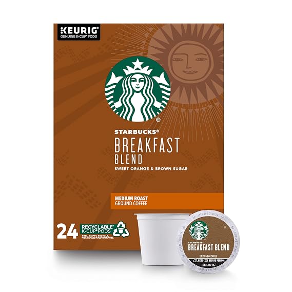 Starbucks Breakfast Blend Coffee K-Cups,24 K-Cups count,(0.44 OZ each)