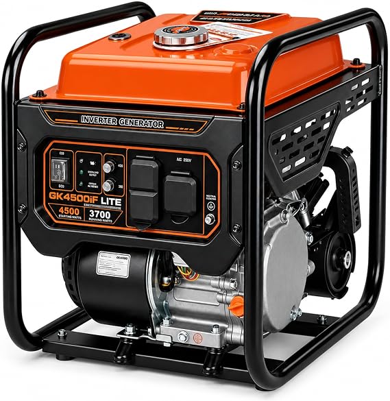 Genkins 4500W Inverter Generator for Home, RV Ready 30A Outlet, Gas Powered