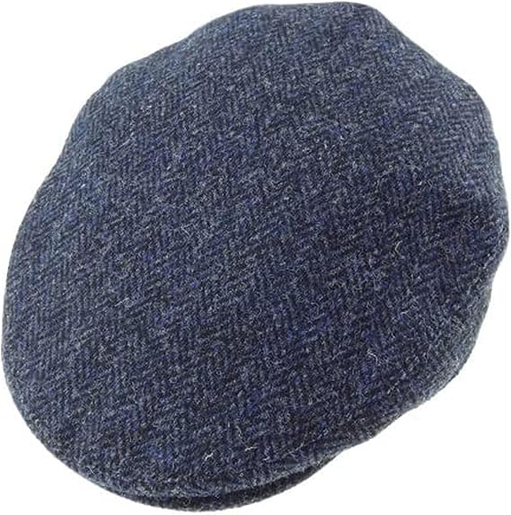 Harris Tweed County Cap Green Heringbone