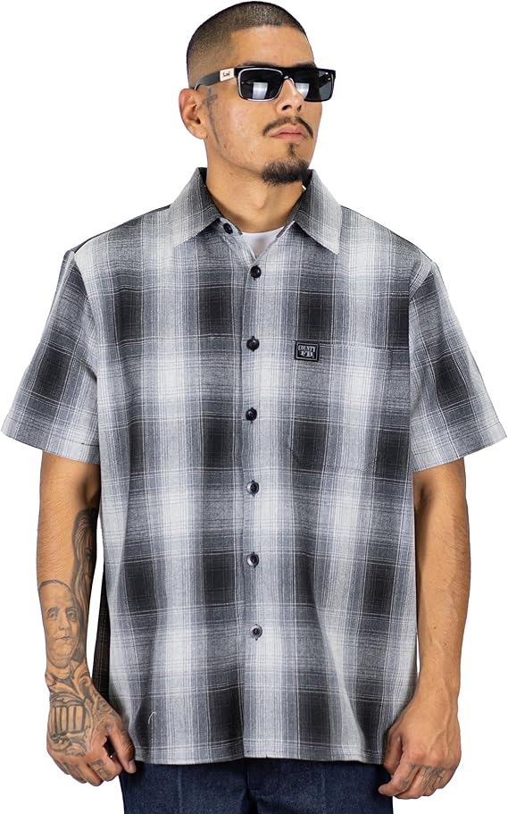 FB County Checker Flannel Shirt, Short Sleeve, Cotton Blend