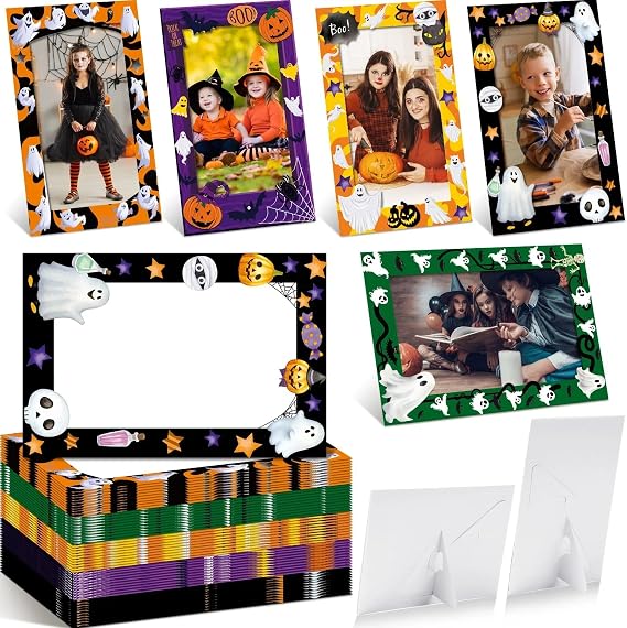 AmazingSpark 50 Pack Photo Frames 4x6 with Stands, Halloween Ghost