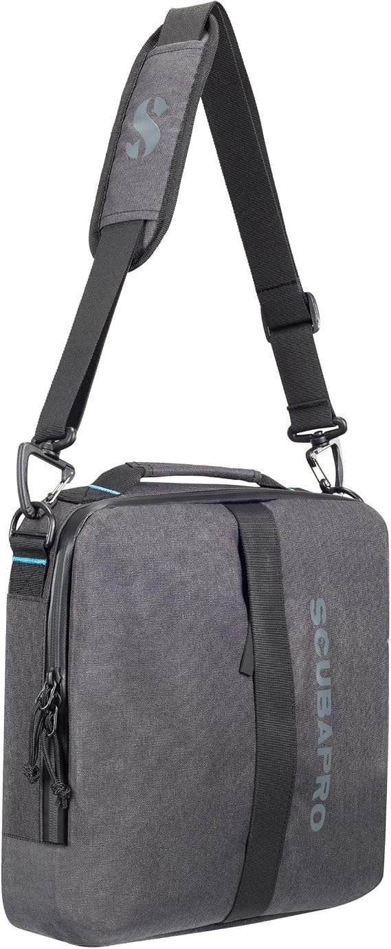 SCUBAPRO Definition Regulator 10 Dive Bag with Adjustable Shoulder Strap and Top Handle for Scuba Diving Gear, Premium Recycled Two-Tone Gray Fabric