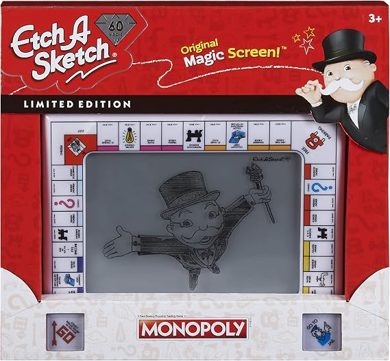 Etch A Sketch Classic, Monopoly Limited-Edition Drawing Toy with Magic Screen, for Ages 3 and Up