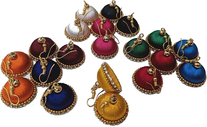 Haldi Kumkum | Jhumka | Set of 10 Ear Rings | Drop EarRings | Return Gift | Give away | HK-DER1