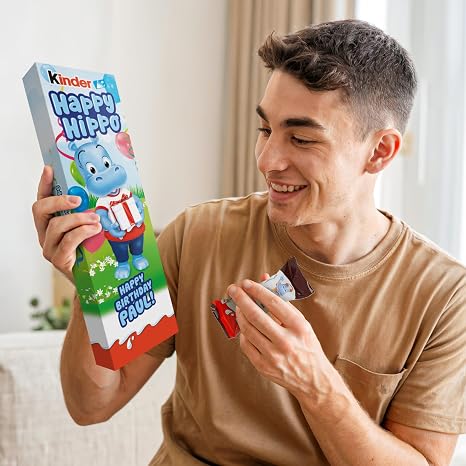 Personalised Children's Chocolate - High-Quality Personalised Gift Idea with Individual Design and Your Name or Text (Kinder Happy Hippo)