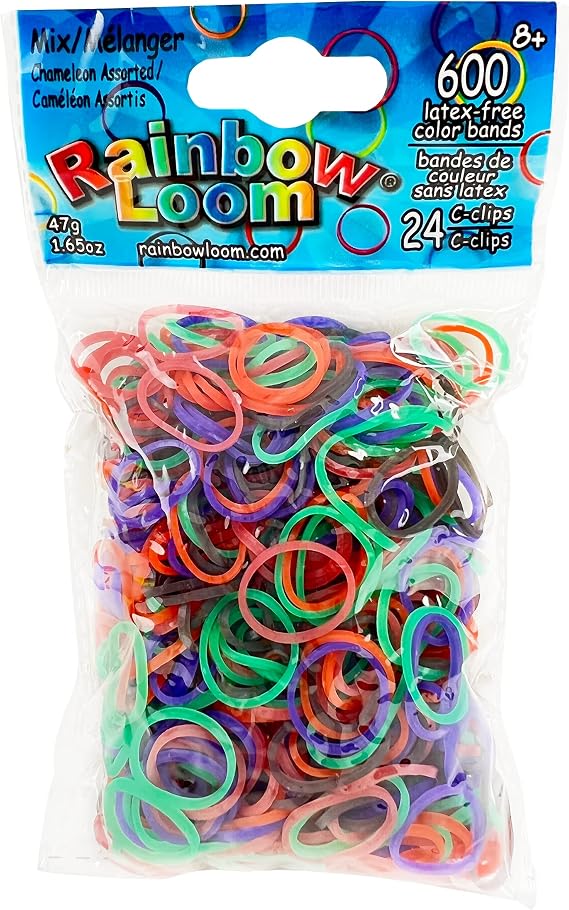Rainbow Loom Jelly Collection: Chameleon Mix Rubber Bands with 24 C-Clips (600 Count)