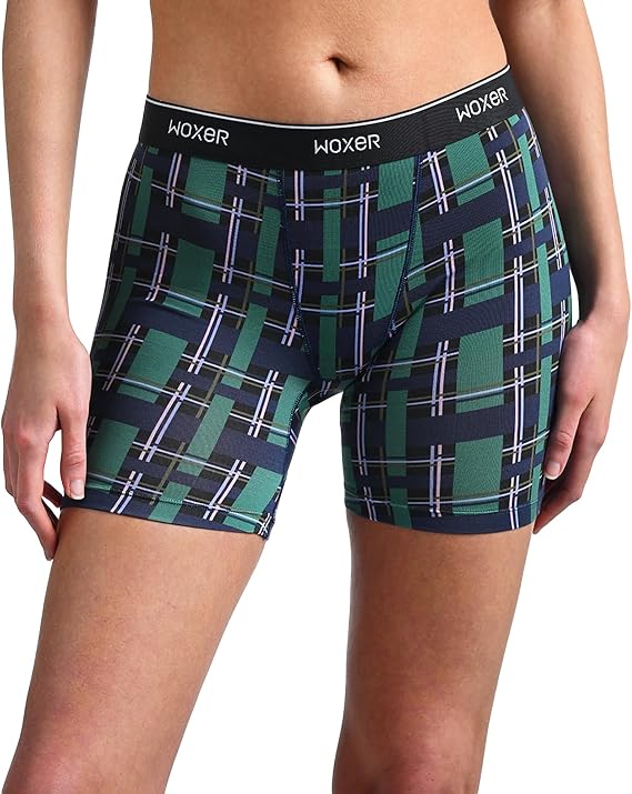 Woxer Baller Pad Liner Boxers for Women with Built-in Pad Liner Breathable Boyshort Underwear with Organic Cotton Gusset for Secure Pad Attachment & Comfort
