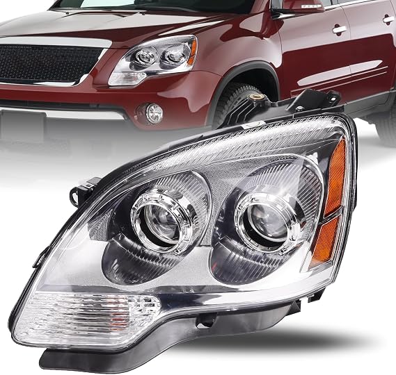 Headlight Assembly Compatible with 2007-2012 GMC Acadia Replacement Headlamp Driver Left Side