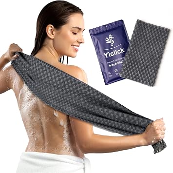 Yiclick Exfoliating Washcloth Towel, Back Scrubber for Shower, Exfoliating Body Scrubber Exfoliator, Japanese Wash Cloth for Body Scrub, Bath Exfoliate Rags Loofah Lufa Sponge for Women Men
