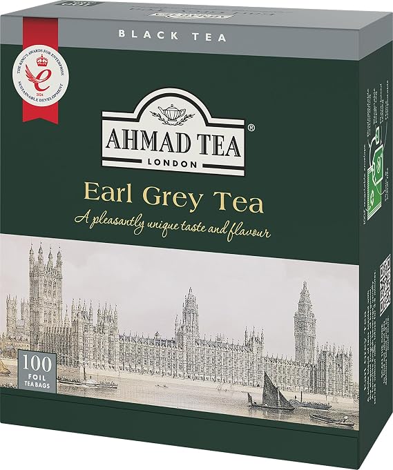 Ahmad Tea Earl Grey foil teabags, 100 Count