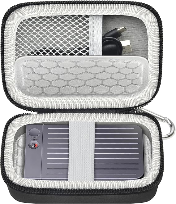 Travel Carrying Case for Plaud Note Pro/Note AI Voice Recorder | Padded Divider, Mesh Pocket, Organized Interior with Sectioned Design, Carabiner, Quick Access, Travel, Bag Only, Black