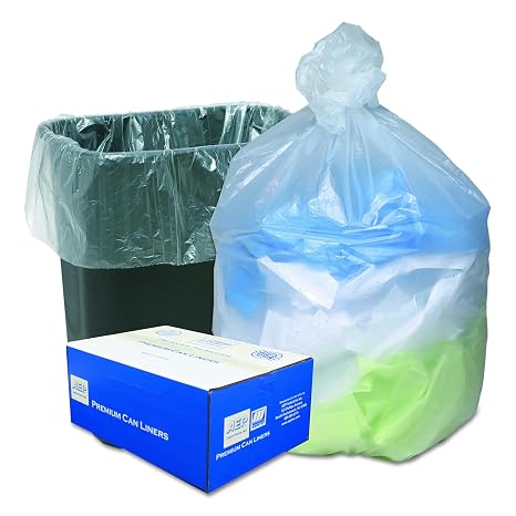 Webster WHD2431 HDPE Ultra Plus Translucent Waste Can Liner, 0.31 Mil, Star Seal, 33" x 24", in Interleaved Rolls Dispense Bag, Natural (Pack of 200)