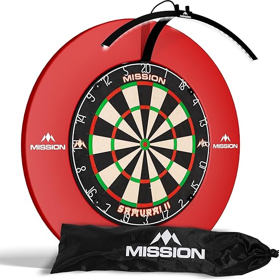 Mission Darts TOR100 Torus 100 | Dart Board LED Folding Portable Dartboard Travel Lighting System